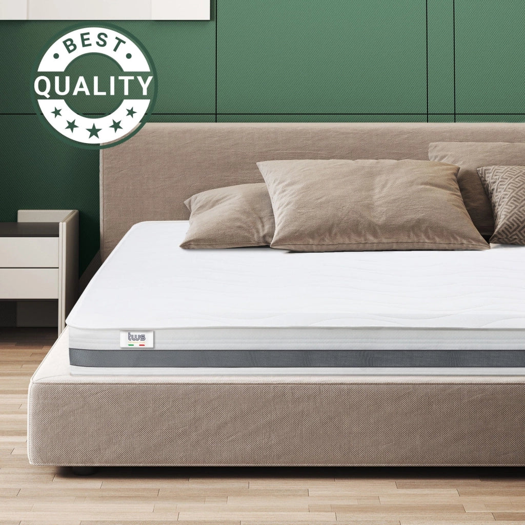 Materasso Singolo 80x190 cm in Memory Antibatterico | Altezza 16 cm | Rivestimento 3D Air in Fibra Ipoallergenica | Materasso Ortopedico a 7 Zone Differenziate Termosensibili