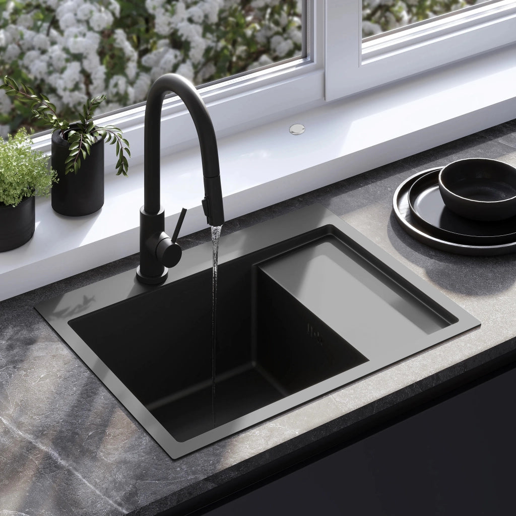 Lavello In Acciaio Fin Black senza rubinetto da cucina