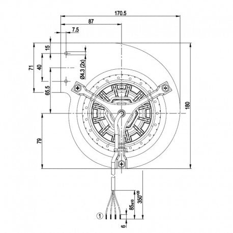 Ventilatore centrifugo EBM D2E133-AZ01-B8