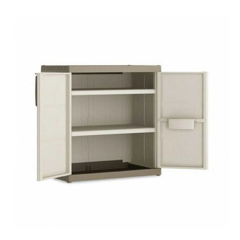 Armadio multiuso basso due ante due ripiani Beige EXCELLENCE 89x54x h93 cm