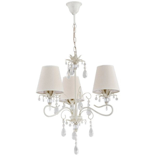 Lampadario glamour classico Lukrecja 3xE14 bianco Alfa