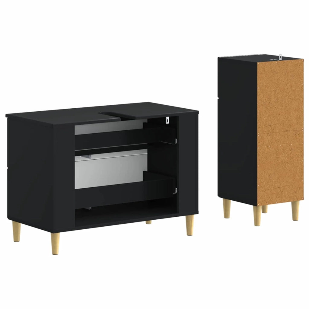 Set di Armadi da Bagno da 2 Pezzi DELFT Nero 3417703