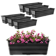 KADAX Vaso da fiori per balcone, grande, 60 cm, confezione da 6 pezzi, supporto per fiori