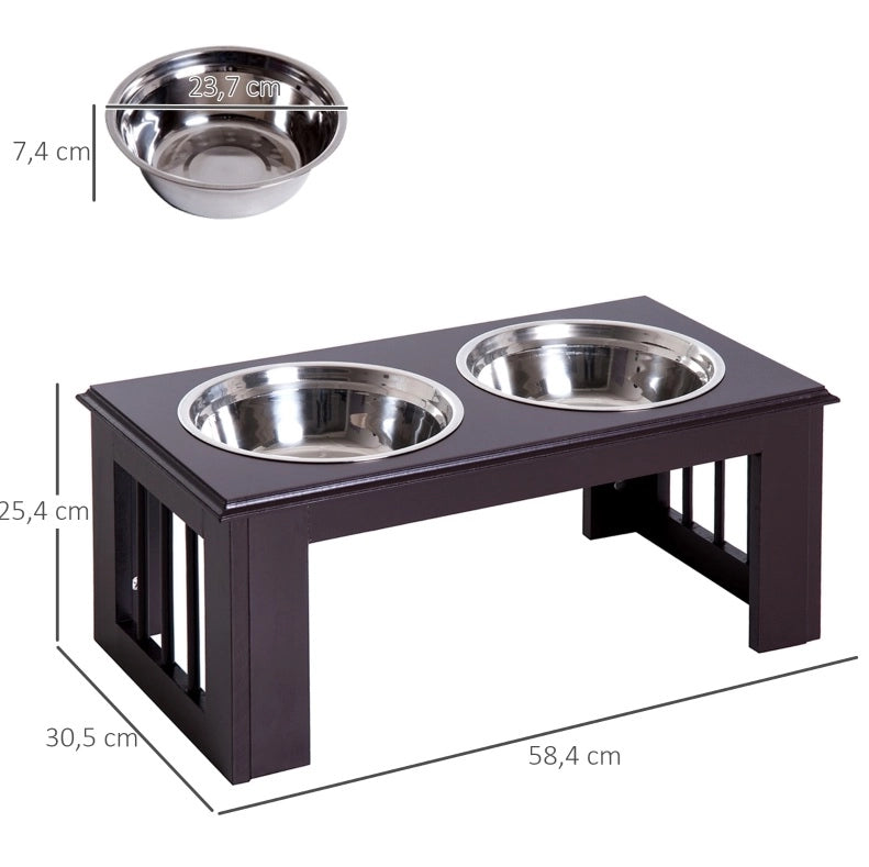 Stazione rialzata per ciotole per cani con struttura in MDF