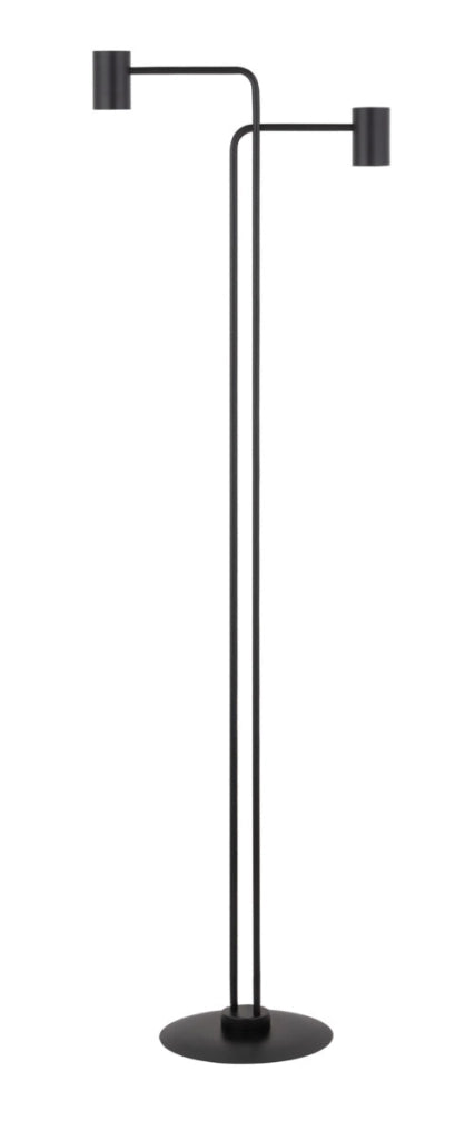 Lampada da terra Luis nera minimal 2 spot GU10 Sigma
