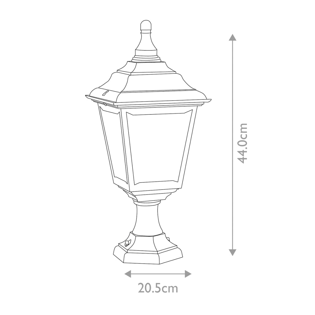 Lampada da esterno piedistallo nera Kerry E27 IP44