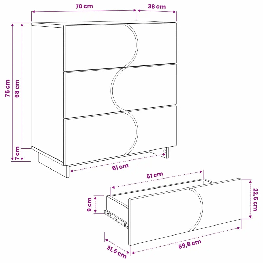 Credenza Legno antico 70 x 38 x 75 cm Legno ingegnerizzato 8011529