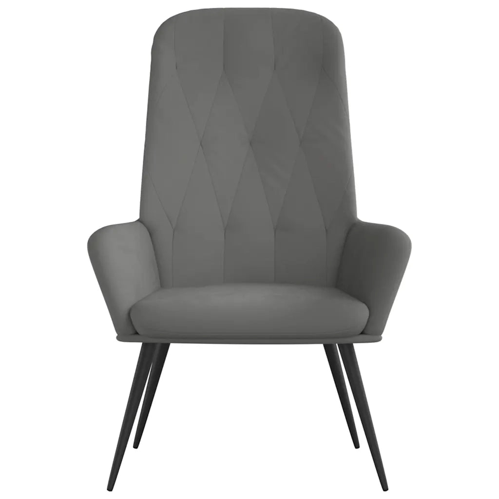 Poltrona | Sedia Relax Grigio Scuro in Velluto