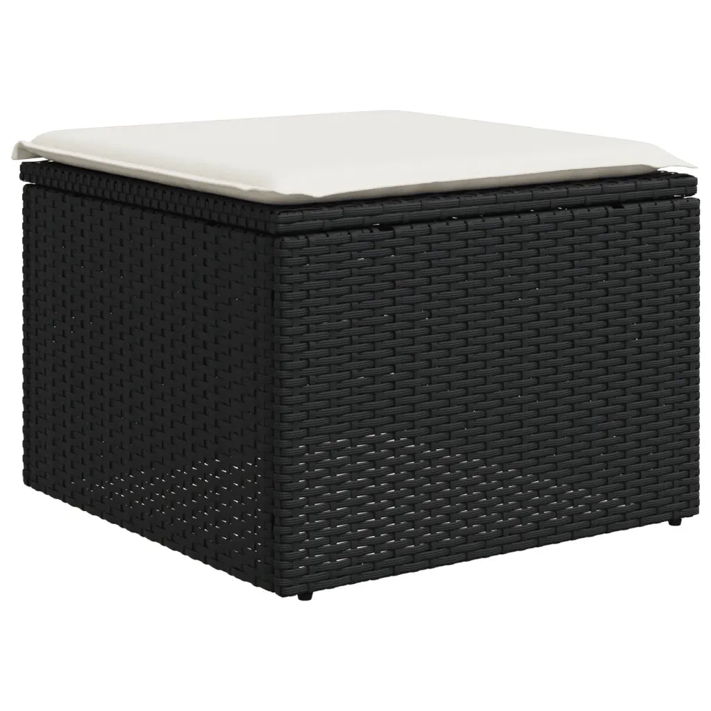 Set Divano da Giardino 6 pz con Cuscini Nero in Polyrattan 3226763