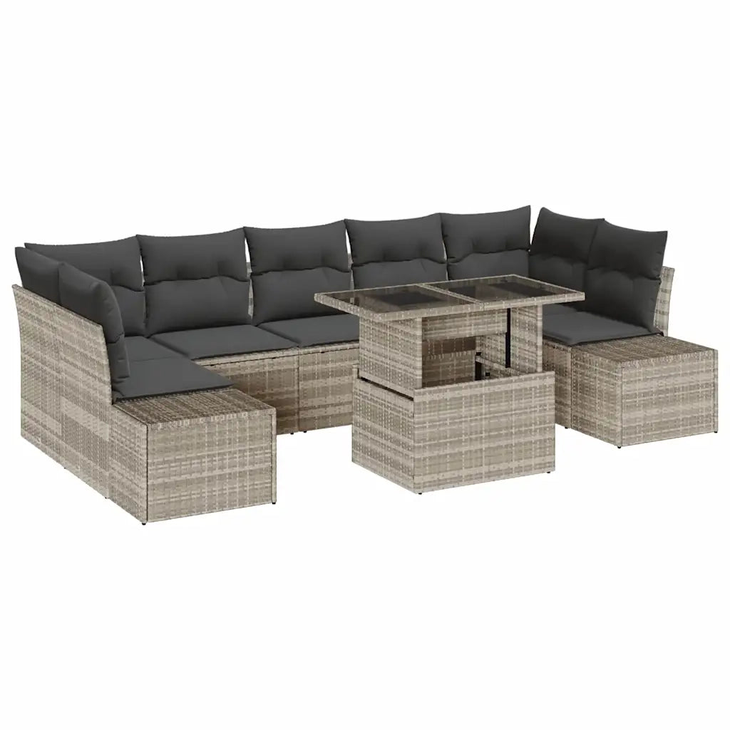 Set Divano da Giardino 8 pcs Grigio chiaro e grigio scuro 3357875