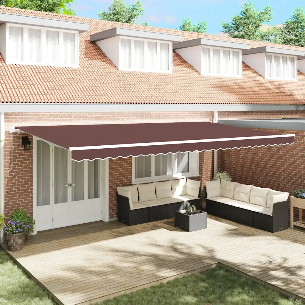 Tenda Retrattile Manuale 600x300 cm Marrone 3215627