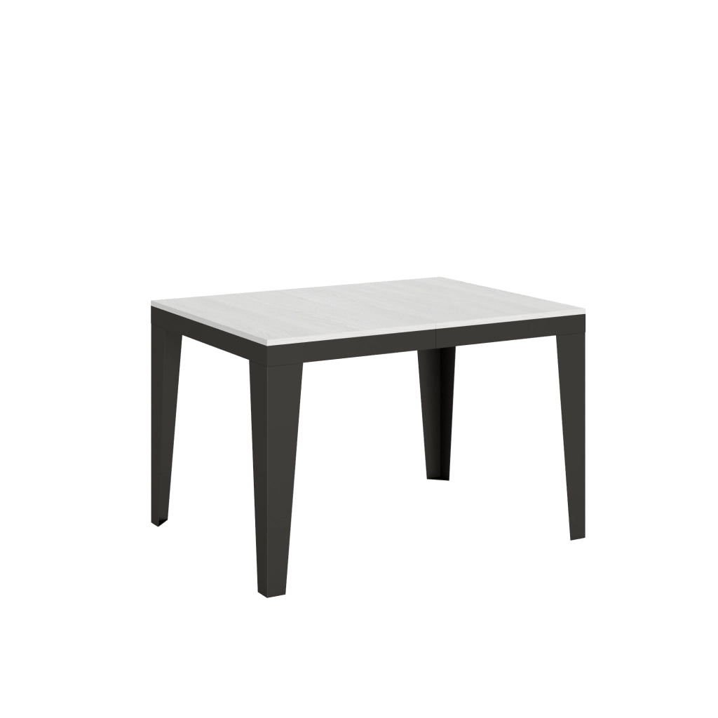 Tavolo allungabile 90x120/380 cm Flaris Evolution Bianco Frassino telaio Antracite