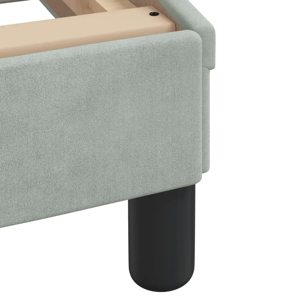 Letto con Materasso Dover Grigio Chiaro 90x190 cm in Velluto
