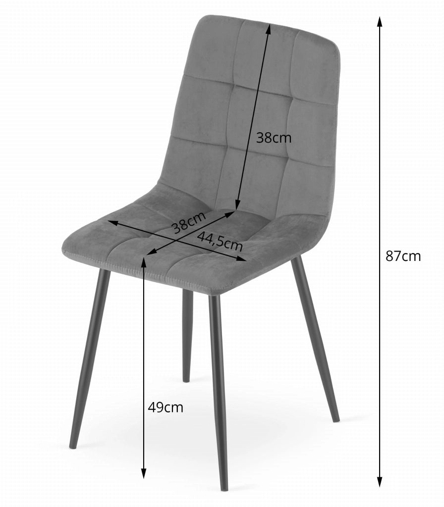 Valora PYRA CHAIR Velluto grigio chiaro Design moderno x2