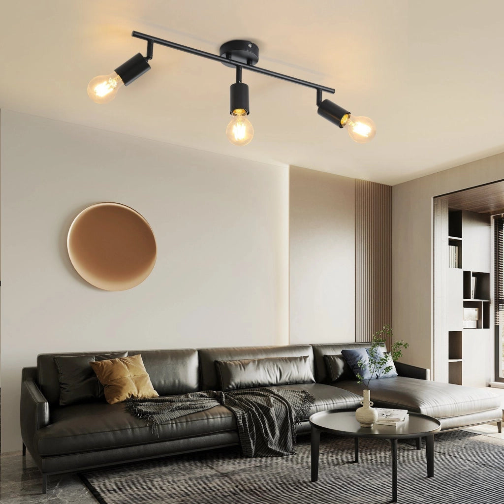 ZMH Faretto da soffitto neri E27 orientabili 350° vintage per camera letto