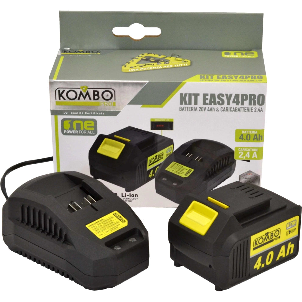 KIT EASY2PRO – Batteria al Litio 4.0Ah + Caricabatteria 2,4A