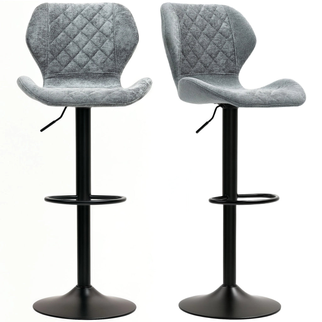 Sgabelli da Bar Regolabili in Altezza con Schienale ¨C Minimal ¨C Grigio