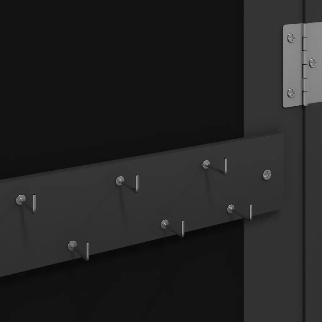Armadio Portagioie a Specchio con Luci LED a Parete Nero CFW5378665