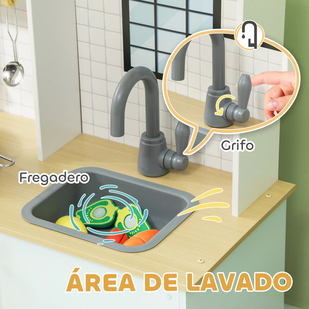 Casetta da Cucina Bambini con Accessori e Sonoro ¨C Zephmum ¨C Azzurro