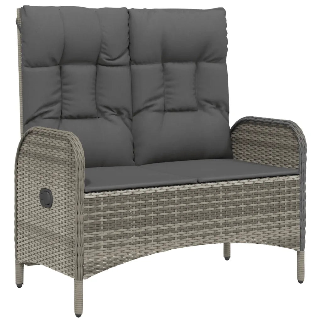 Set da Pranzo da Giardino 2 pz con Cuscini in Polyrattan Grigio 3203501