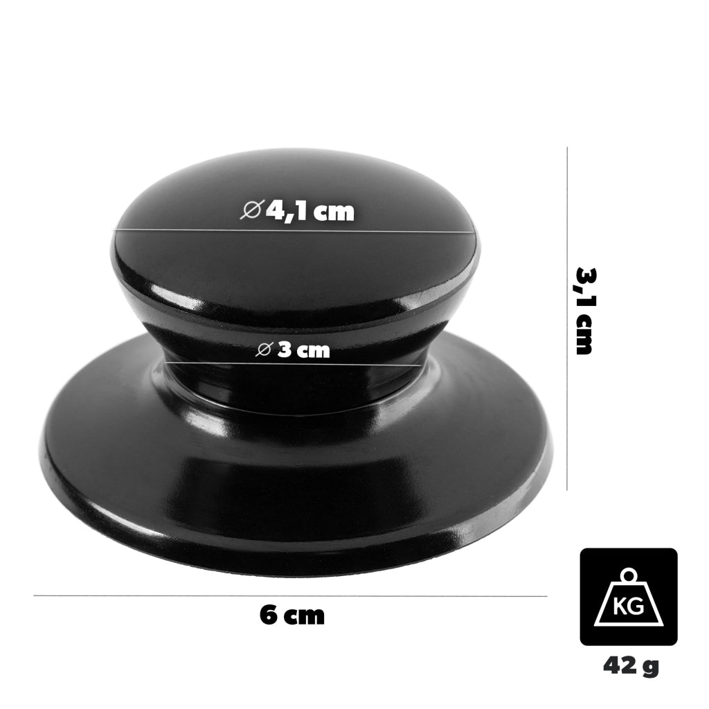Pomello per coperchio KADAX, pomello per coperchio pentola, pomello per padella, nero, 2 pezzi