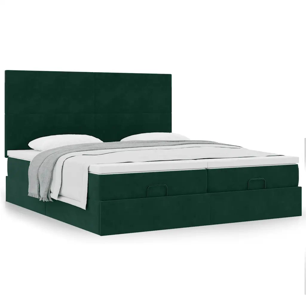 Struttura Letto Pouf con Materassi 160x200 cm Velluto 3313751