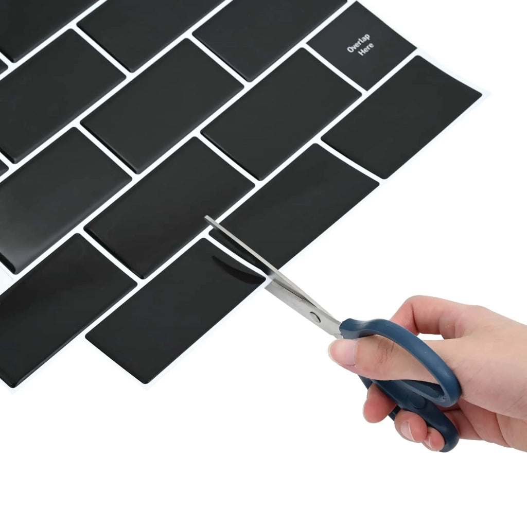 Piastrella subway 20 pcs Nero 30 x 30 cm Poliuretano e PET 42046118