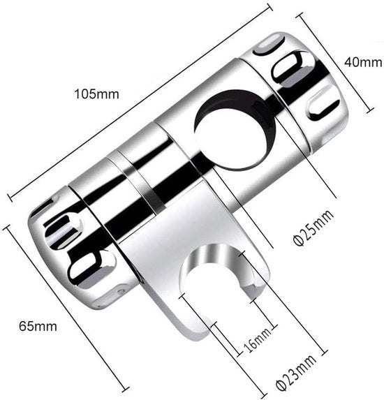 Supporto per docciaschiuma regolabile - Docciaschiuma supporto - Beugel per doccia - Adatto per 25mm binario di elevazione - Supporto per doccia