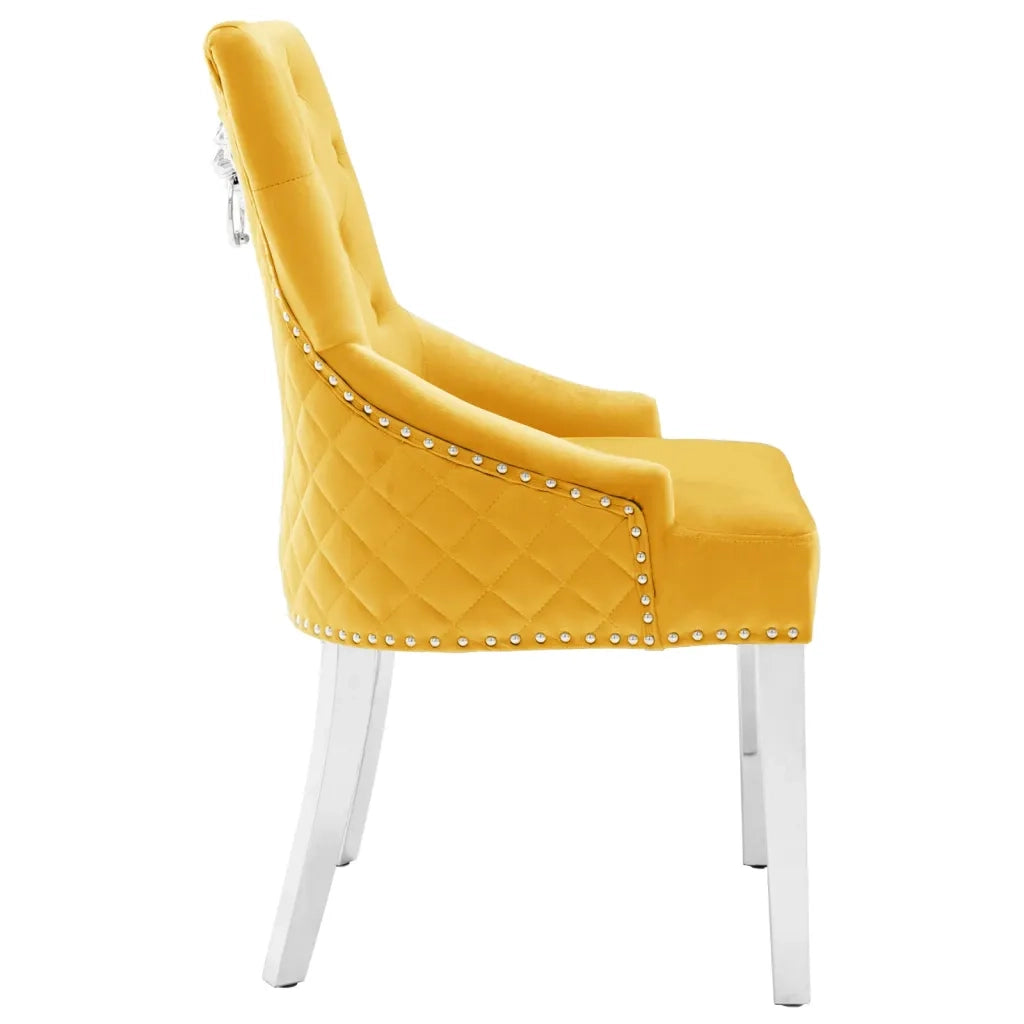 Sedie da Pranzo 2 pz Giallo in Velluto 337024