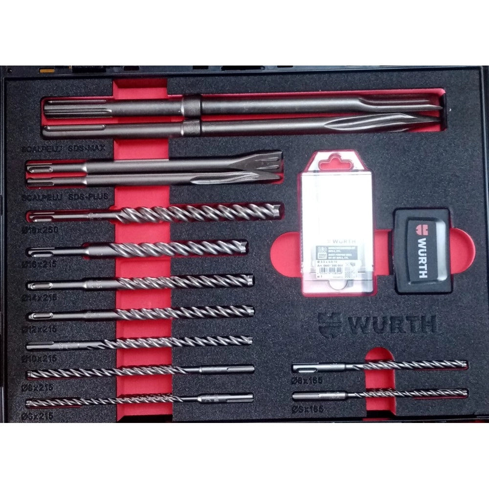 Set professionale punte e scalpelli sds plus 44 pezzi per cemento e muratura