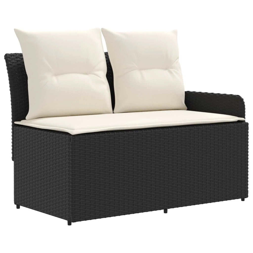 Set di Mobili con cuscino 7 pcs Nero e Crema Rattan in PE 3422210