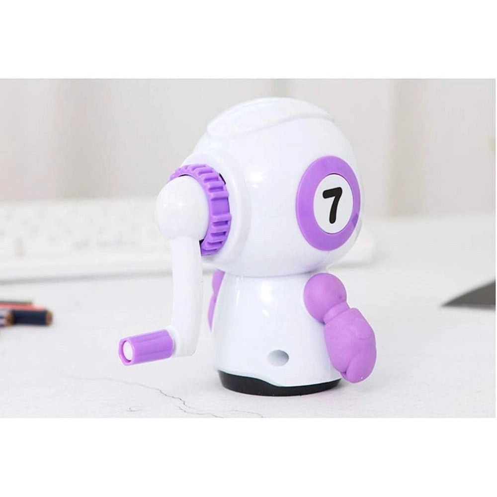 Trade Shop - Temperamatite Design Robot Manuale Con Manico Desktop Per Studenti Ufficio Scuola -