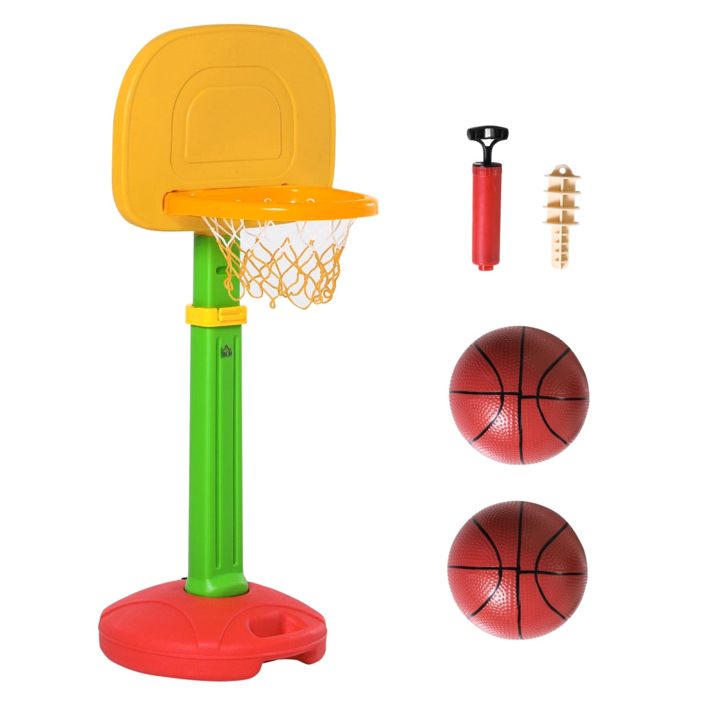 Canestro da Basket Regolabile per Bambini ¨C Minimal ¨C 52.5x44x120-160 cm Multicolore
