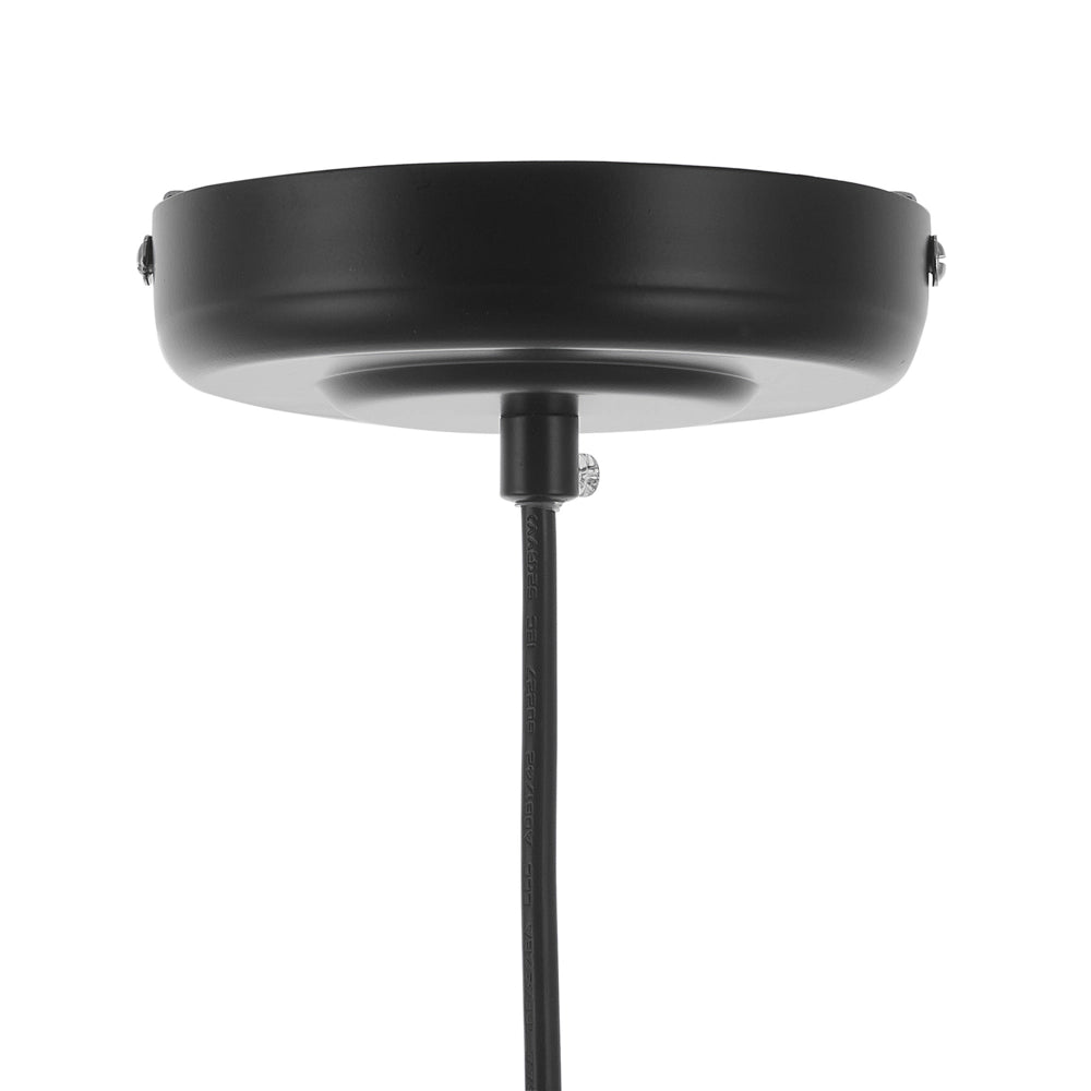 Lampada a Sospensione in Metallo Nero Forma Geometrica 1 Luce Moderna