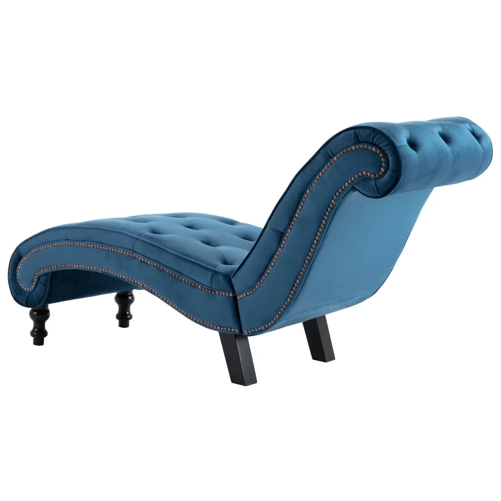 Sedia a Sdraio Blu in Velluto 248608