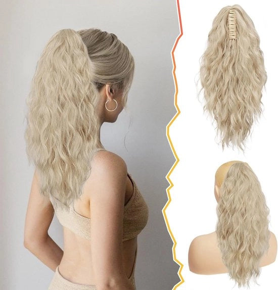 Clip in Estensione di Capelli a Code con Code 45CM in Fibra Sintetica