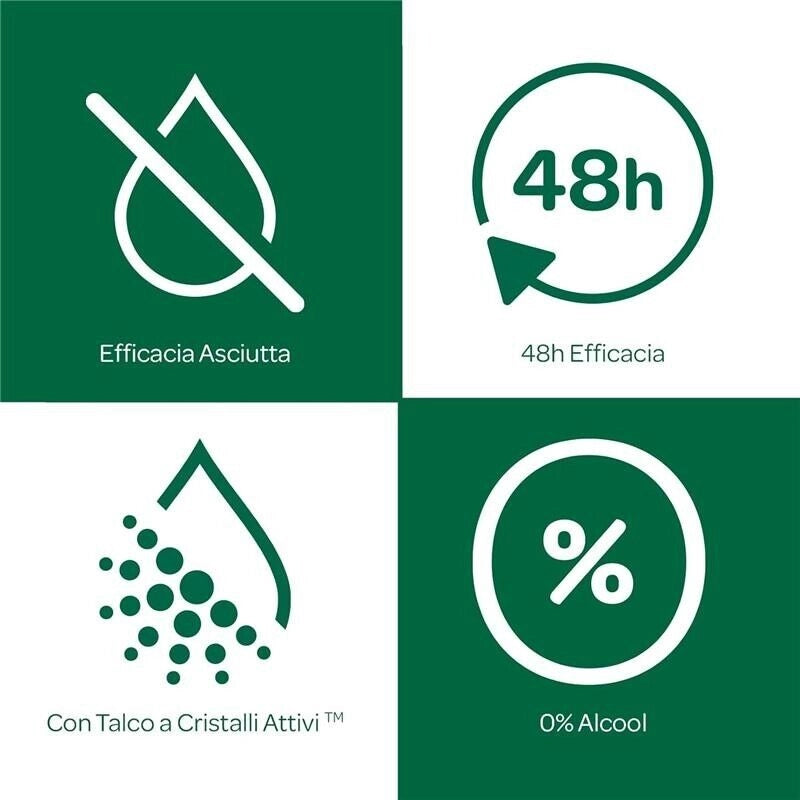BOROTALCO ROLL-ON 50 ML FORMULA SENZA ALCOOL EFFICACIA FRESCA 48H TALCO CRISTALLI ATTIVI