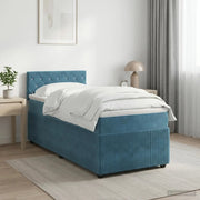 Letto box spring con materasso Blu Scuro 90 x 200 cm Velluto 3451599