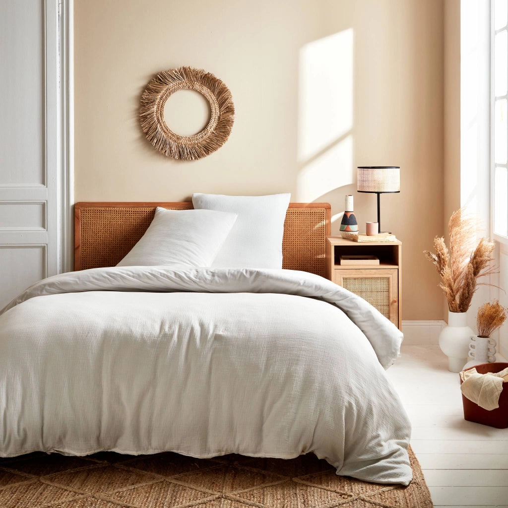 Set biancheria da letto in cotone bianco