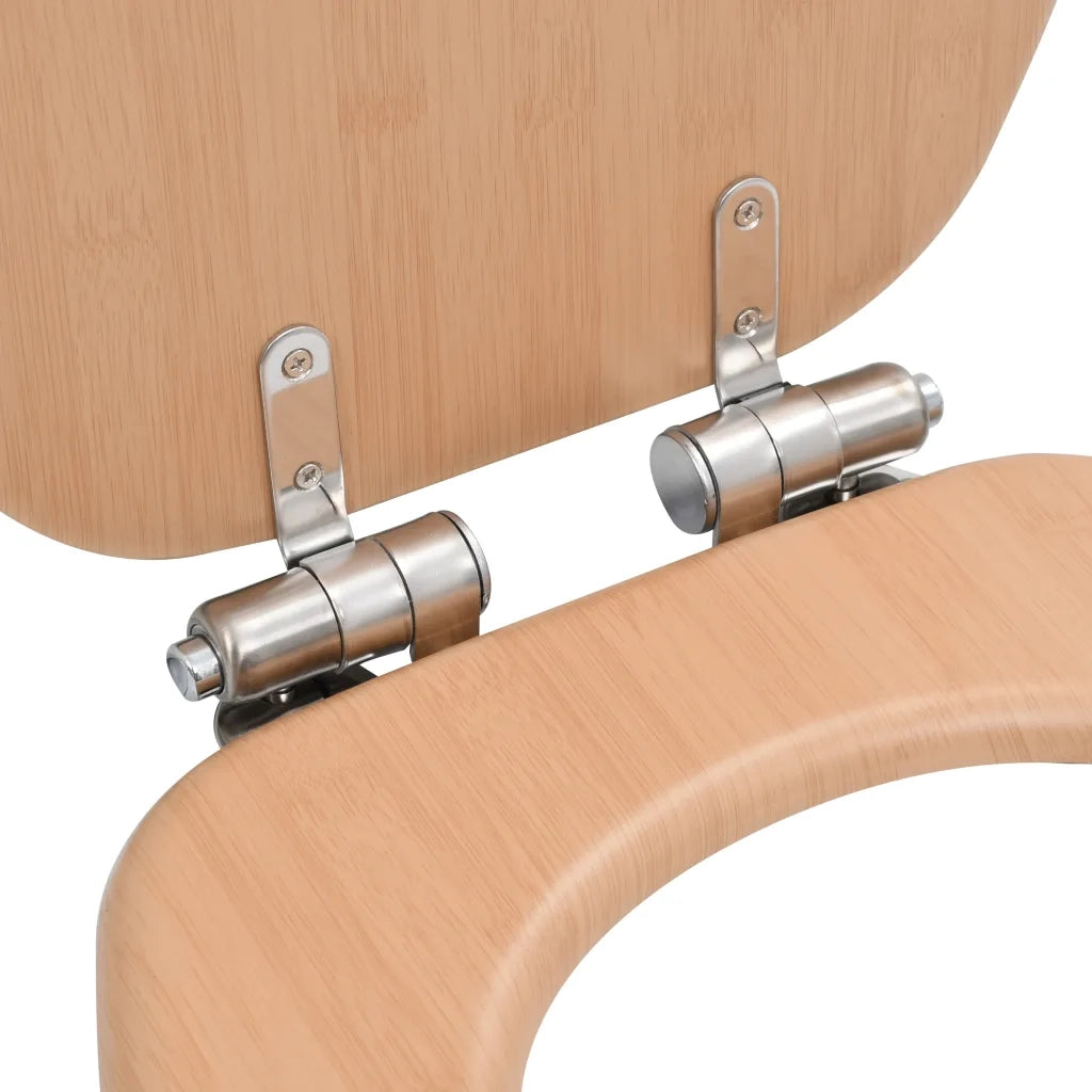 Tavoletta WC Coperchio Chiusura Morbida MDF Design a Bambù 143926