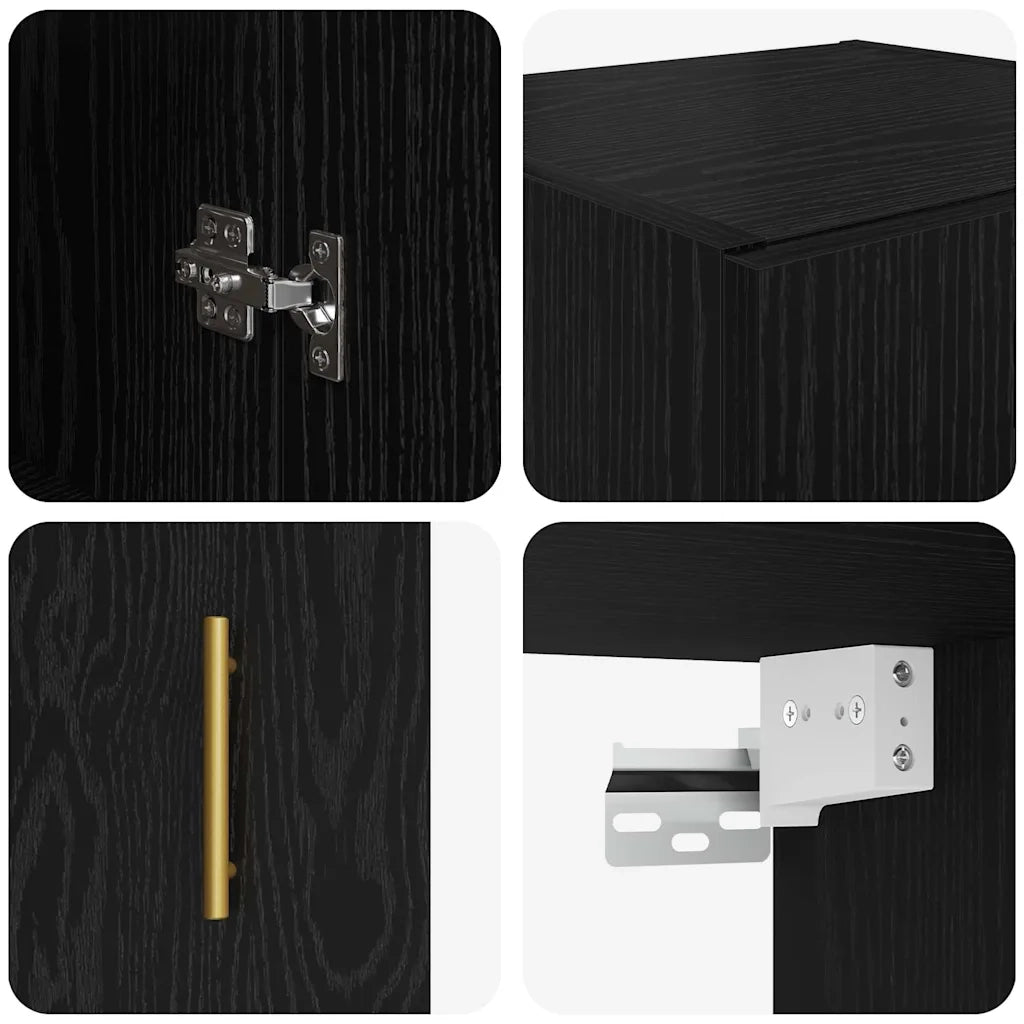 Pensile Rovere Nero 34,5 x 34 x 90 cm 882618