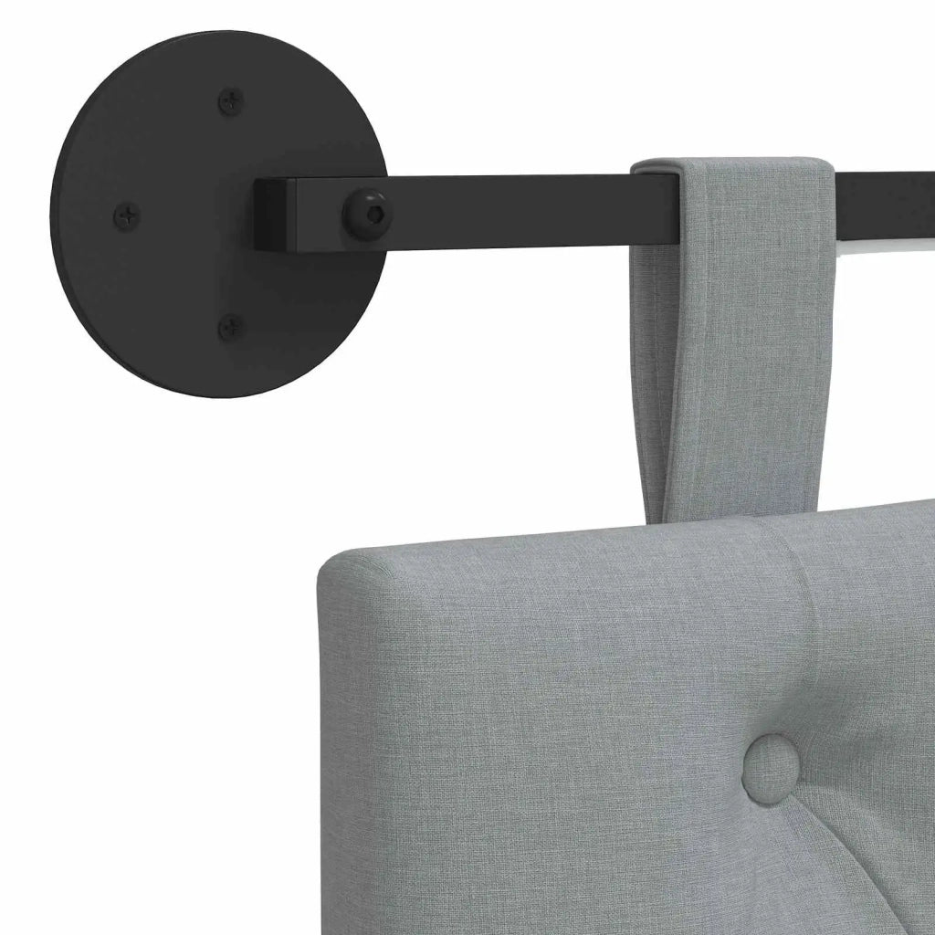 Testiera | Testata sospesa Con luce LED Grigio Chiaro Tessuto