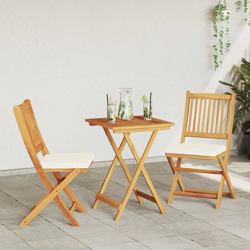 Set Bistro da Giardino 3 pcs Marrone Legno di Acacia Massello 42000951