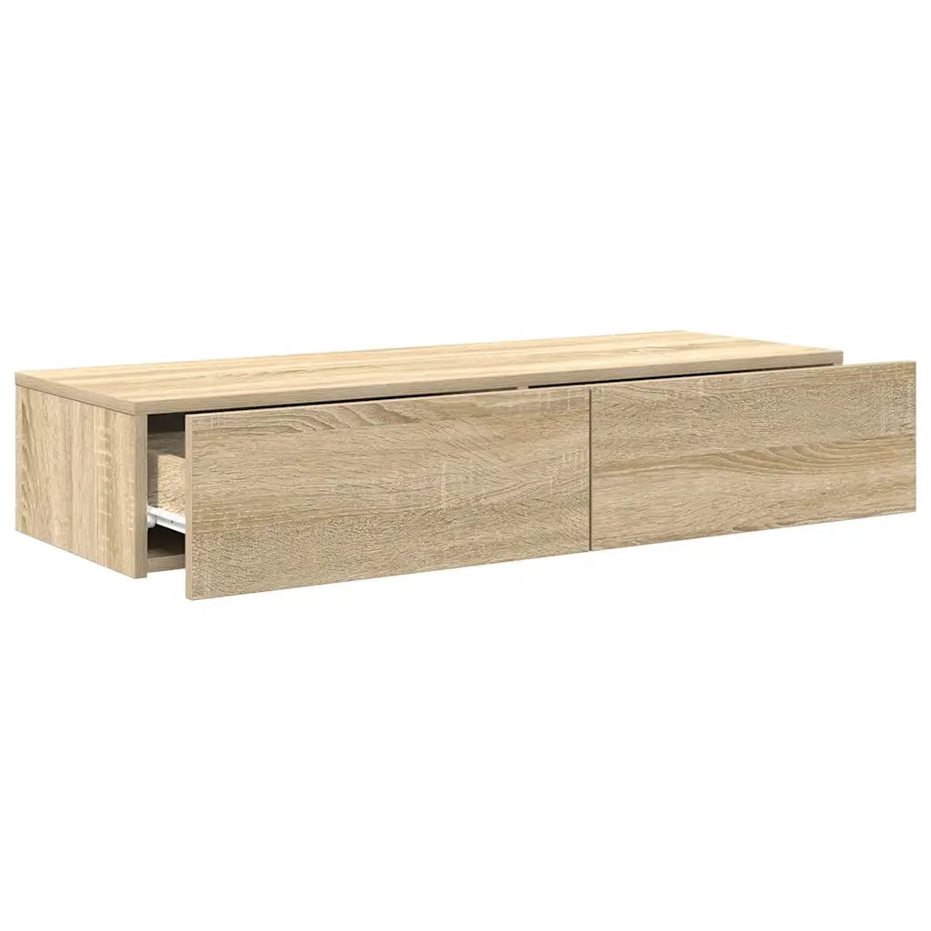 Scaffale a Parete con Cassetti Sonoma 100x36x19cm in Truciolato 859988
