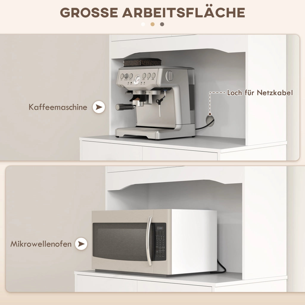 Armadio da Cucina con Ante a Vetro e Ripiani ¨C Minimal ¨C Bianco