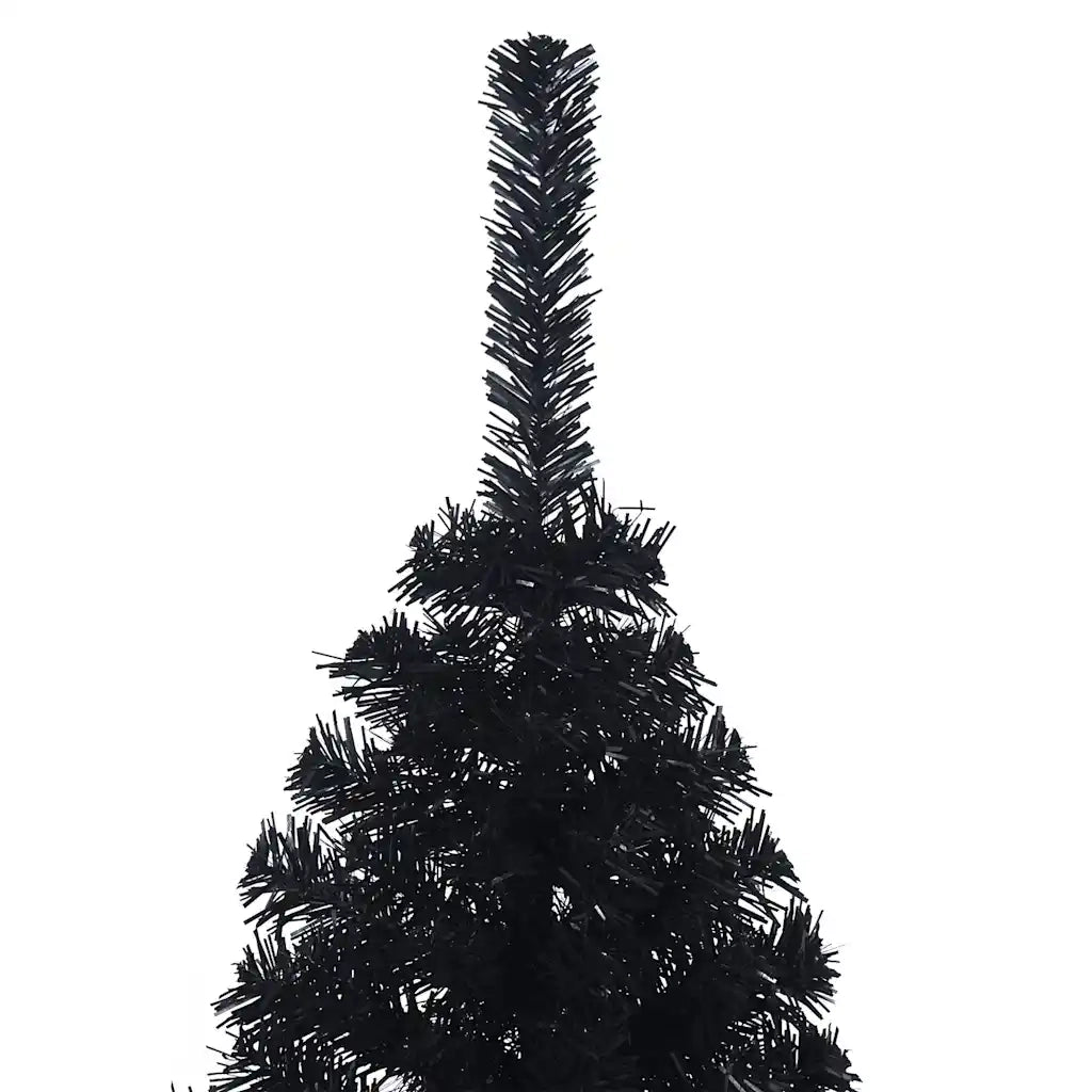 Albero di Natale | Decorazioni natalizie Artificiale a Met¨¤ con Base Nero 150 cm PVC