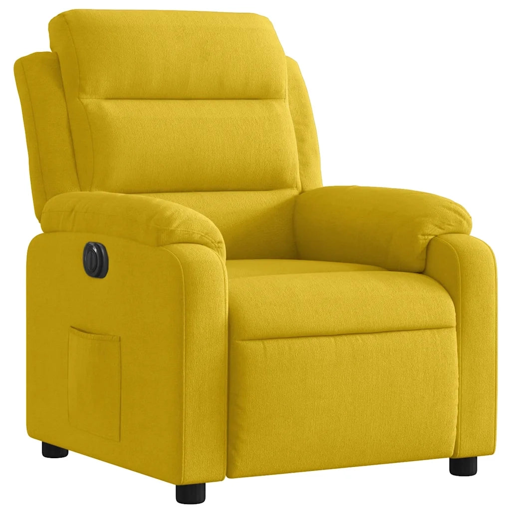 Poltrona Reclinabile Elettrica Gialla in Velluto 3205077