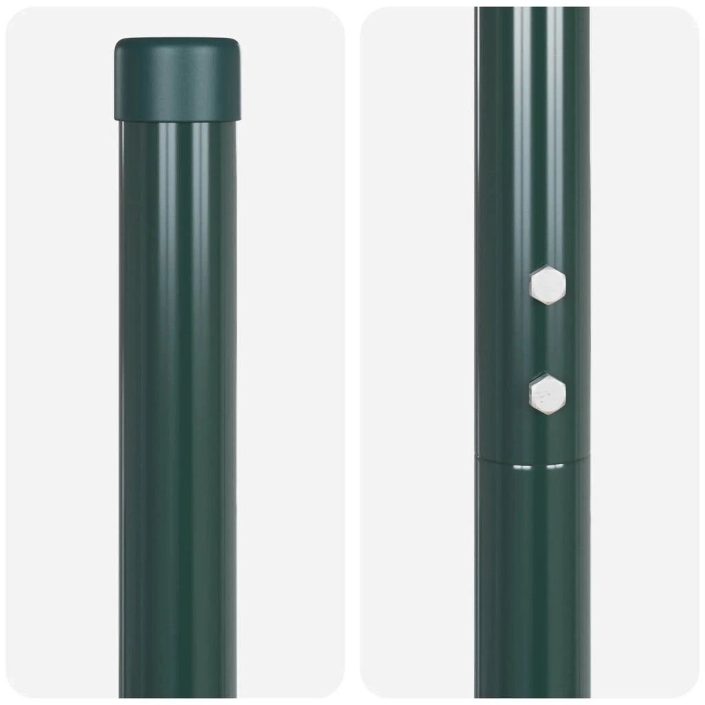 Palo della recinzione 2 pcs Verde Acciaio Verniciato a Polvere 42012737