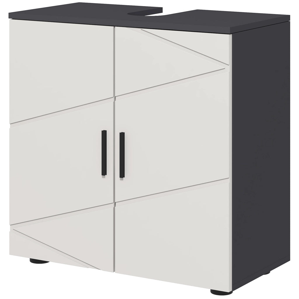 Mobile sottolavabo da bagno ¨C Xylo ¨C 2 ripiani, legno grigio chiaro