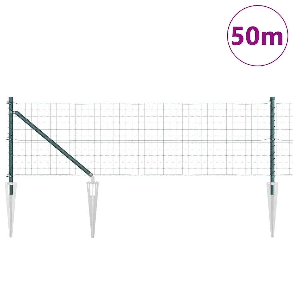 Recinzione con Posto Verde 0,6 x 50 m Acciaio e PVC 3350602